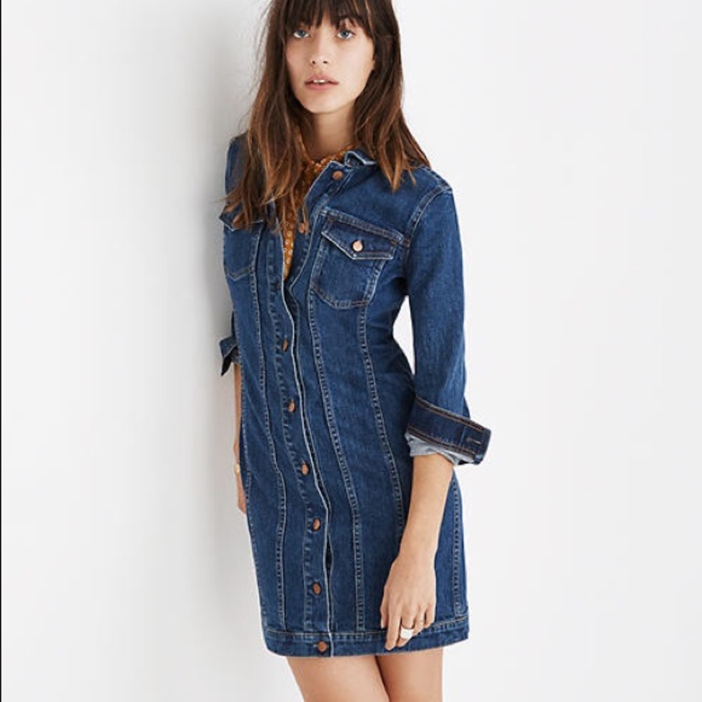 Madewell denim button front dress SOLD OUT